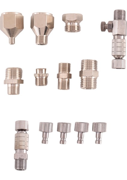 16 Adet Airbrush Adaptör Seti Airbrush Hızlı Çıkarma Bağlantı Parçası Bağlantısı (Yurt Dışından)