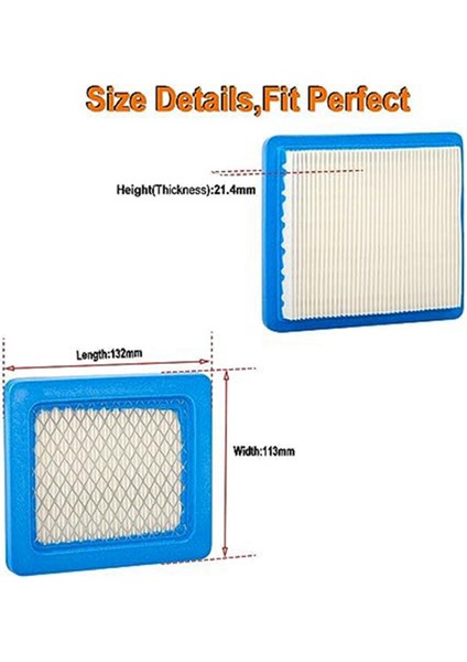 491588 Çim Biçme Makinesi Kare Filtre Elemanları Için (Yurt Dışından)