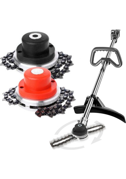 2 Adet Evrensel 65MM Çim Biçme Makinesi Zincirli Çim Düzeltici Kırmızı (Yurt Dışından)