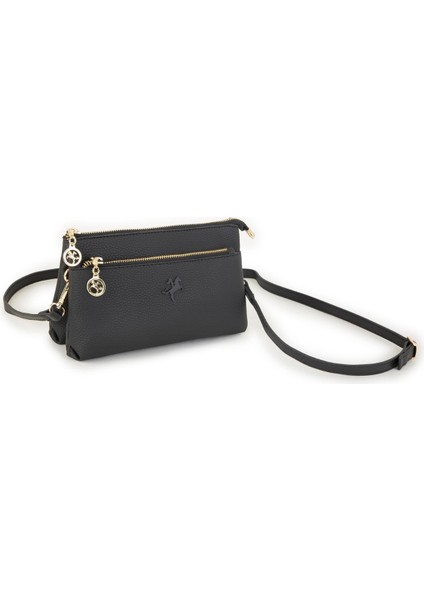 Kadın Çapraz ve Clutch Çanta Bilek ve Çapraz Askılı Siyah Natural (24X15 Cm)