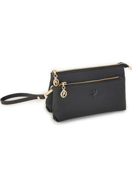 Kadın Çapraz ve Clutch Çanta Bilek ve Çapraz Askılı Siyah Natural (24X15 Cm)