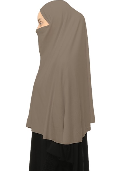 Hazır Türban Peçeli Pratik Eşarp Tesettür Nikaplı Hijab - Namaz Örtüsü Sufle (3Xl) - Koyu Vizon indirimleri