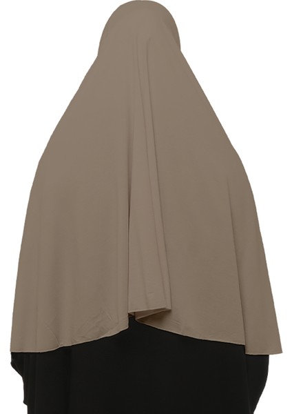 Hazır Türban Peçeli Pratik Eşarp Tesettür Nikaplı Hijab - Namaz Örtüsü Sufle (3Xl) - Koyu Vizon