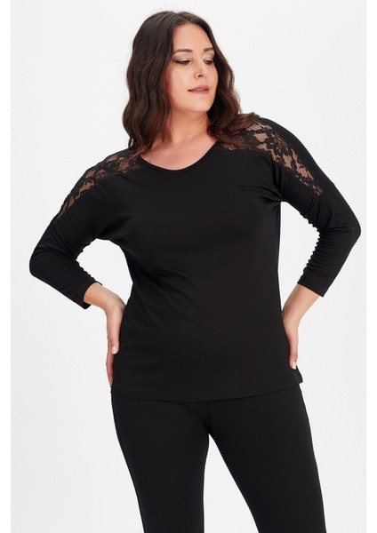 Roba Dantel Detaylı Uzun Kol Bluz fiyatları