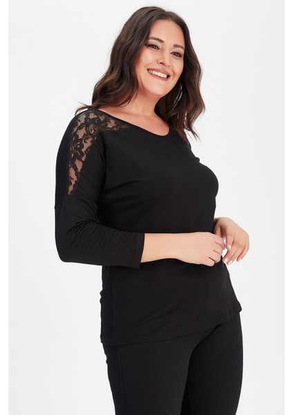 Roba Dantel Detaylı Uzun Kol Bluz modelleri