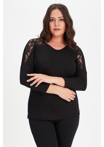 Roba Dantel Detaylı Uzun Kol Bluz indirimleri