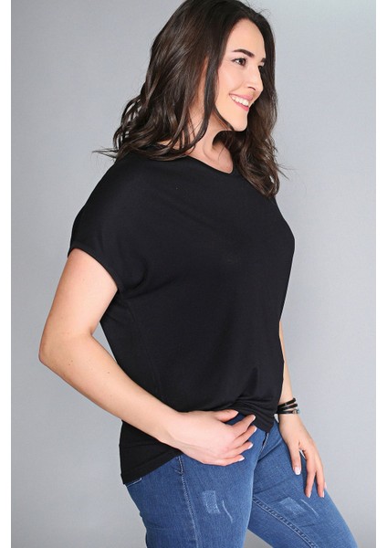 Büyük Beden Sırt Çapraz Kısa Kol Bluz modelleri