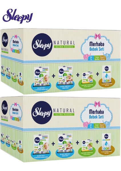 Merhaba Bebek Seti Yeni Doğan Doğuma Hazırlık (2 Li Set) Naturel Bebek Bezi