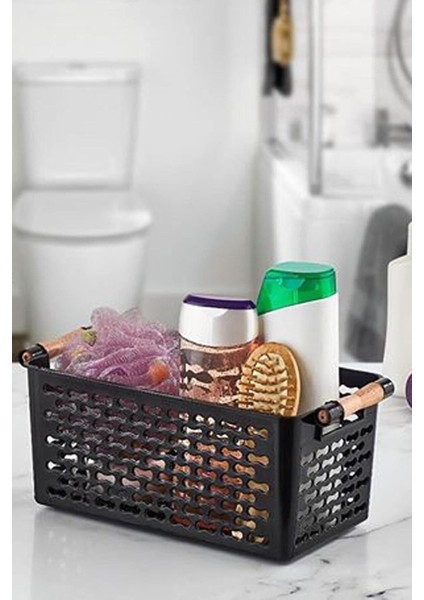 2 Adet Ahşap Renk Plastik Saplı Organizer Sepet Düzenleyici fiyatları