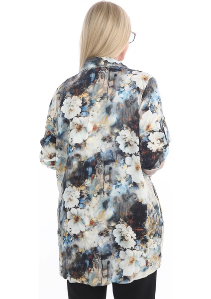 %100 Viskon Büyük Beden Çiçekli Gömlek modelleri