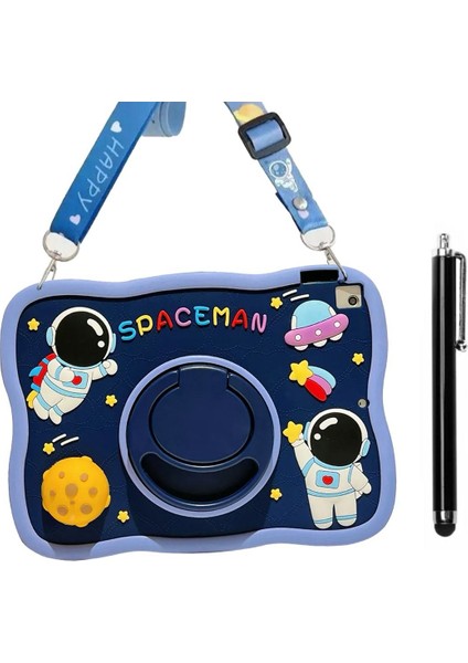 Samsung Galaxy Tab A9 Plus 11 Inç X210 X215 X216 Uyumlu Spaceman Uzay Adam Kılıf Eğlenceli Koruma