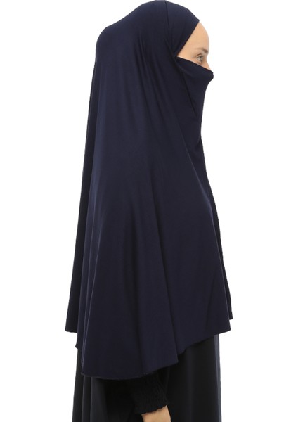 Hazır Türban Peçeli Pratik Eşarp Tesettür Nikaplı Hijab - Namaz Örtüsü Sufle (3Xl) - Lacivert fırsatları