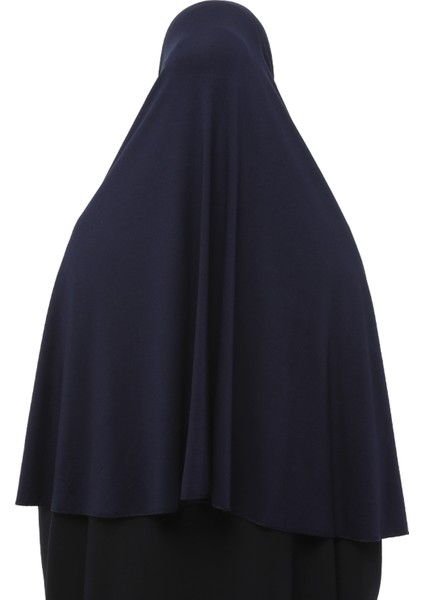 Hazır Türban Peçeli Pratik Eşarp Tesettür Nikaplı Hijab - Namaz Örtüsü Sufle (3Xl) - Lacivert