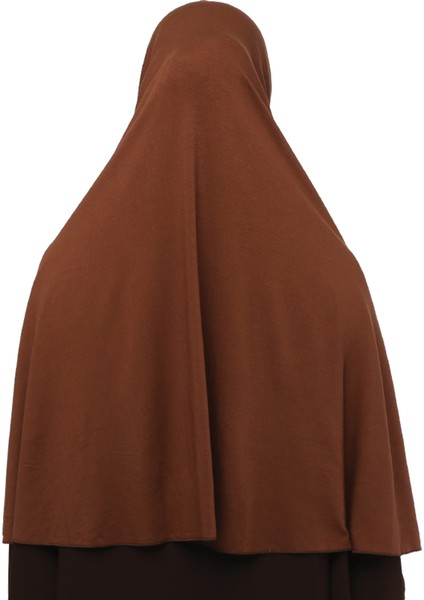 Hazır Türban Peçeli Pratik Eşarp Tesettür Nikaplı Hijab - Namaz Örtüsü Sufle (3Xl) - Çikolata