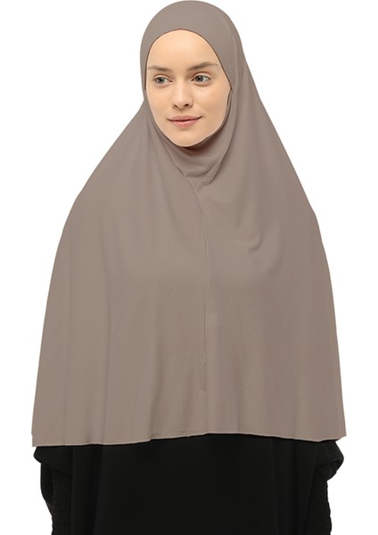 Hazır Türban Peçeli Pratik Eşarp Tesettür Nikaplı Hijab - Namaz Örtüsü Sufle (3Xl) - Açık Vizon