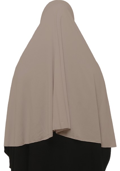 Hazır Türban Peçeli Pratik Eşarp Tesettür Nikaplı Hijab - Namaz Örtüsü Sufle (3Xl) - Açık Vizon