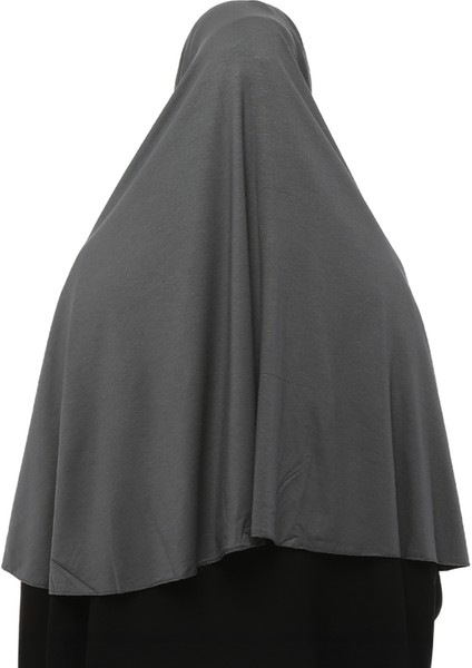 Hazır Türban Peçeli Pratik Eşarp Tesettür Nikaplı Hijab - Namaz Örtüsü Sufle (3Xl) - Füme