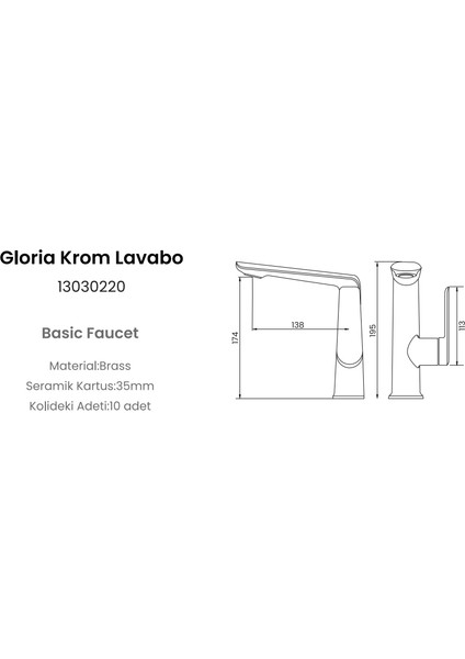 Glorıa Krom Lavabo Bataryası fiyatları