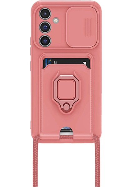Samsung Galaxy A54 5g Kılıf Zuma Kartvizitli Yüzüklü Silikon - Pembe Bstmy