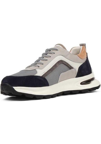 Erkek Gri Lacivert Bağcıklı Süet Deri Sneaker fırsatları