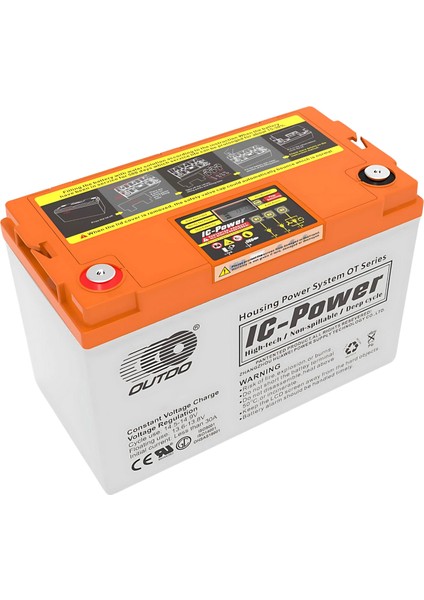 Outdo 12V 100Ah Dijital Ekranlı Akıllı Jel Akü