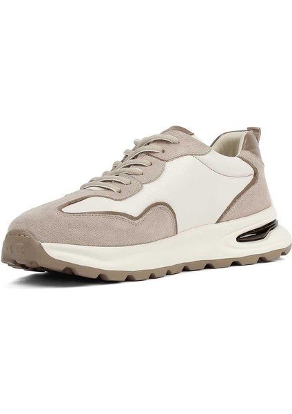 Erkek Bej Bağcıklı Süet Deri Sneaker