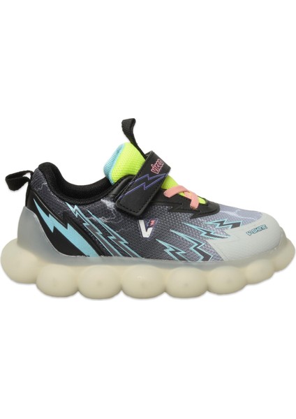 346.P25Y.214 Flash Patik Işıklı Phylon Siyah-Beyaz Erkek Çocuk Spor Ayakkabı