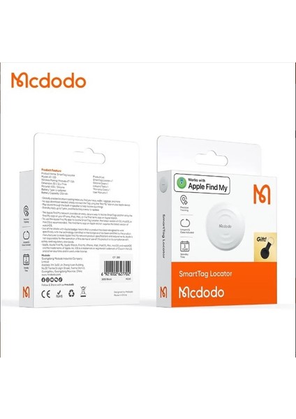AT-7200 Smarttag ios uyumlu Akıllı Takip Cihazı Beyaz