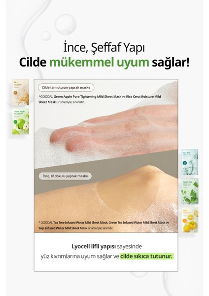 Yeşil Elma Içerikli Yaprak Maske Goodal Green Apple Pore Tightening Mild Sheet Mask