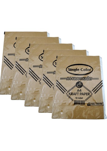 A4 90 Gram Kraft Kağıdı 10 Adet (5 Paket)