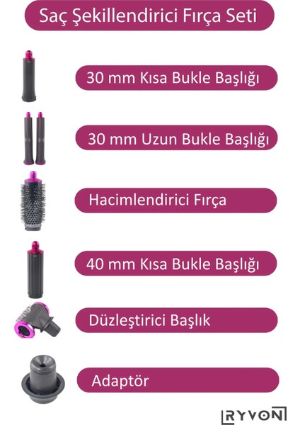 Saç Kurutma ve Şekillendirici Için Ekstra 7 Başlık