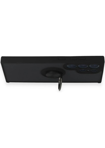 Samsung Galaxy S24 Ultra Kılıf Montreal Yüzüklü Silikon Kapak - Siyah Bstmy