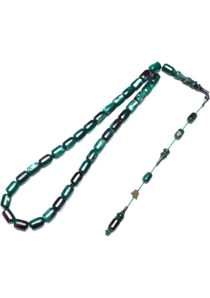 Kapsül Kesim Yeşil Katalin Tesbih (12X8 Mm)