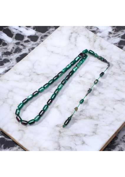 Kapsül Kesim Yeşil Katalin Tesbih (12X8 Mm)