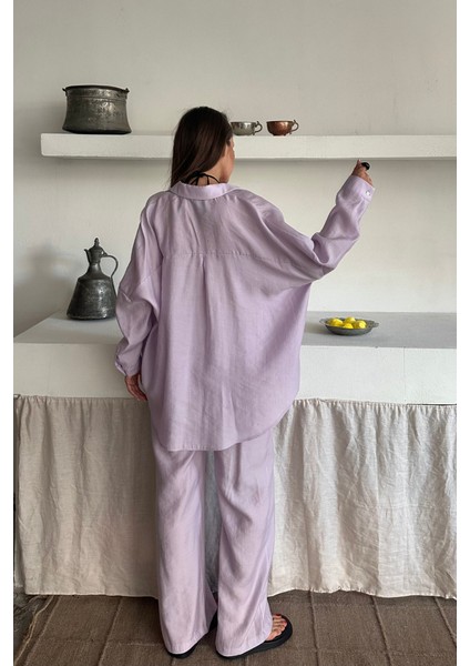 Gömlek - Pantolon Takım - Lila fırsatları