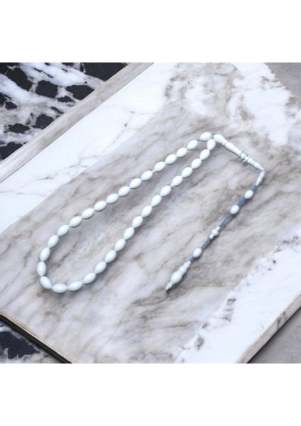 Beyzi Kesim Beyaz Corian Mermer Tesbih (12X8 Mm) fiyatları