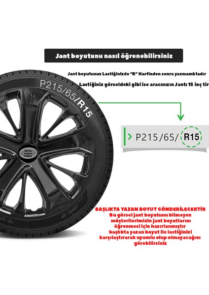 Citroen C15 15 Inç Jant Kapağı Amblemli Piano Black (4 Adet) 215 Wg
