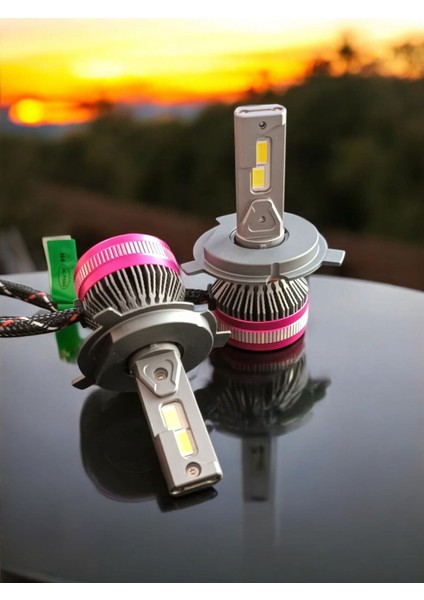 H4 3 Renk 4mod Şimşek Etkili LED Zenon Beyaz-Sarı-Günışığı-Çakarlı Kumandalı Vrpro Evulutın LED Zenon