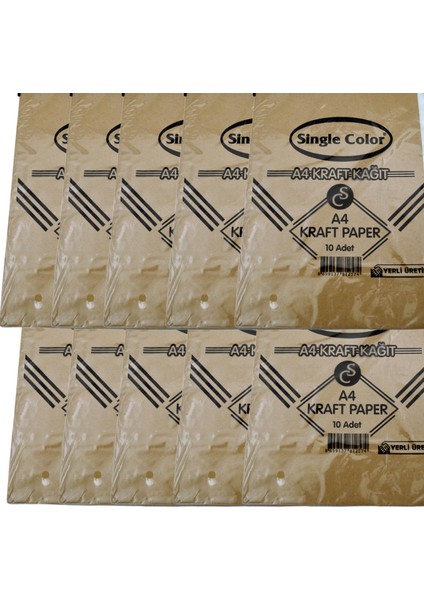 A4 90 Gram Kraft Kağıdı 10 Adet (10 Paket)