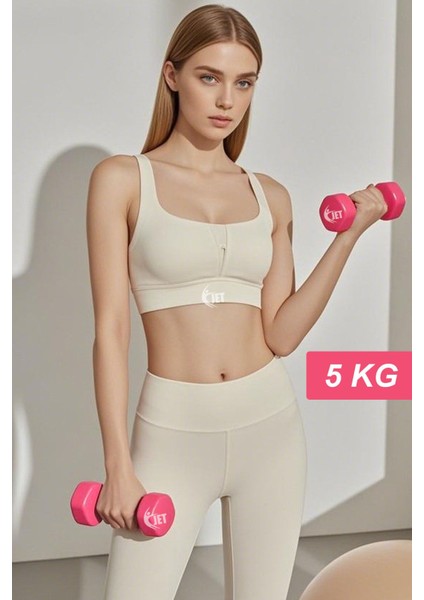 Vinyl Demir Dambıl 5 kg x 2 Adet Dambıl Seti Dökme Demir Dumbell Ağırlık Set