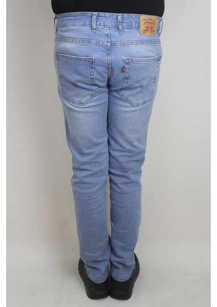 Fistan Store Erkek Buz Mavisi Yüksek Bel Rahat Kesim Boru Paça Jean Pantolon fırsatları