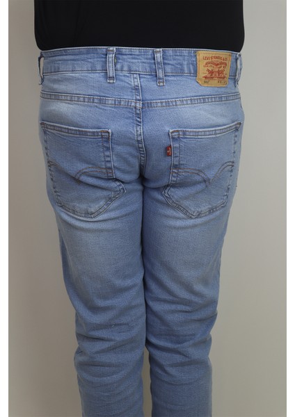 Fistan Store Erkek Buz Mavisi Yüksek Bel Rahat Kesim Boru Paça Jean Pantolon indirimleri