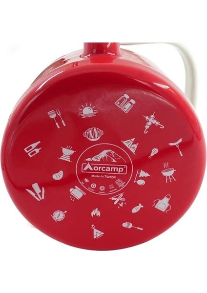 Retro Emaye Kamp Çaydanlığı Alt Kırmızı 2.5 L modelleri