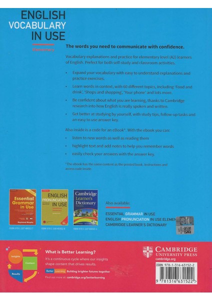 English Vocabulary In Use Elemantary ve Pre Intermediate With Answers And Ebook Online Kodludur