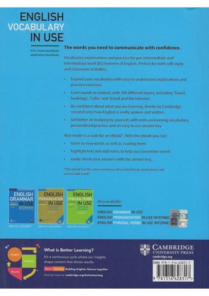English Vocabulary In Use Elemantary ve Pre Intermediate With Answers And Ebook Online Kodludur