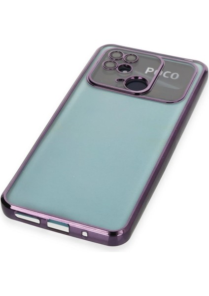 Xiaomi Redmi 10C Kılıf Razer Lensli Silikon - Mor Bstmy