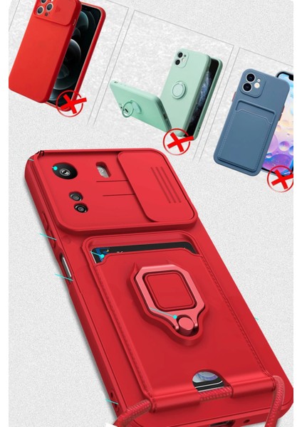 Xiaomi Redmi 13C Kılıf Zuma Kartvizitli Yüzüklü Silikon - Lacivert Bstmy