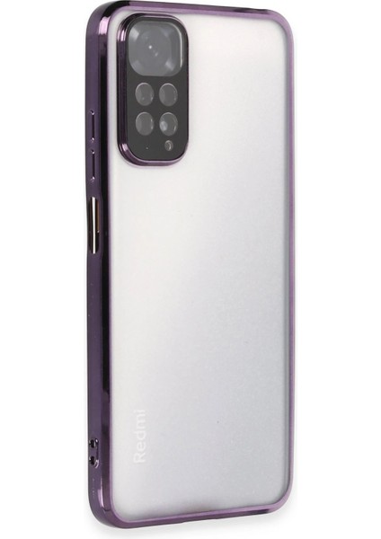 Xiaomi Redmi Note 11 Kılıf Razer Lensli Silikon - Mor Bstmy