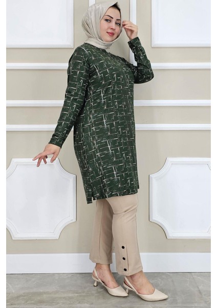 Kadın Desenli Tesettür Tunik