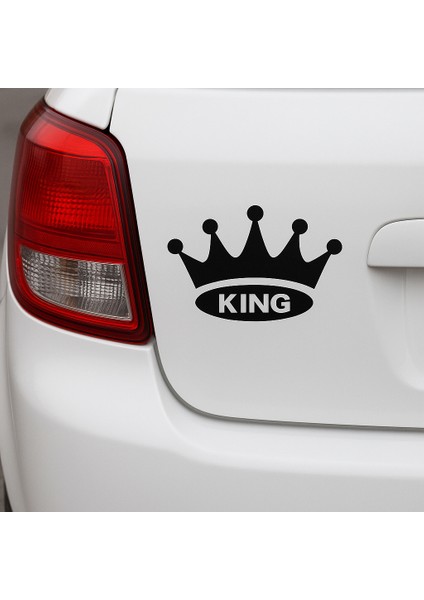 Kral Tacı King Yazılı Oto Sticker Siyah 19X11CM fiyatları